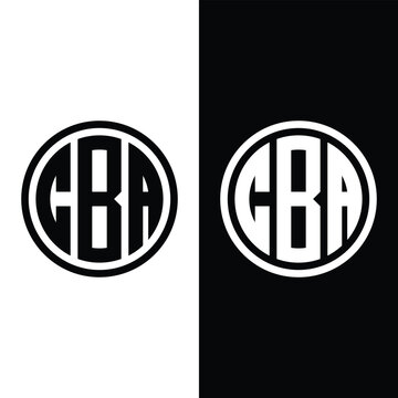Letter CBA Circle Monogram Logo Design Stock Vector And Vector Art.