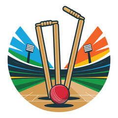 Cricket Wicket Fall Celebration Icon Sticker Style T20 Moment 2026