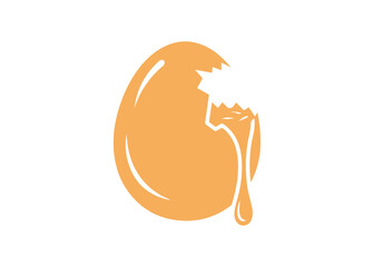 Egg white glyph icon. A cracked shell revealing the albumen. Source of protein. Acts as a natural moisturizer. Dermatology featuring organic ingredients. Vector illustration isolated.