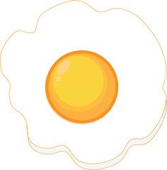 Delicious sunny side up fried egg with bright yellow yoke vector illustration.