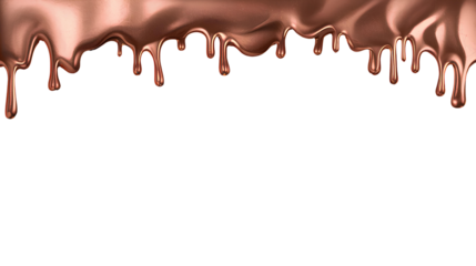 背景素材 垂れる銅のフレーム PNG Background Copper Liquid Dripping Paint Frame （Generative AI）