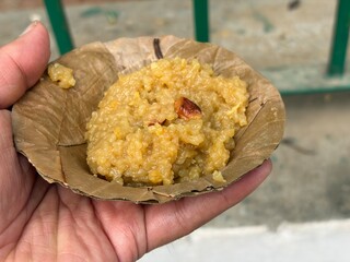 A plate of rice halwa