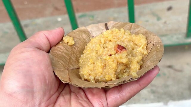 A plate of rice halwa