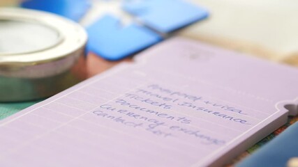 Plan your trip with documents and items on the table