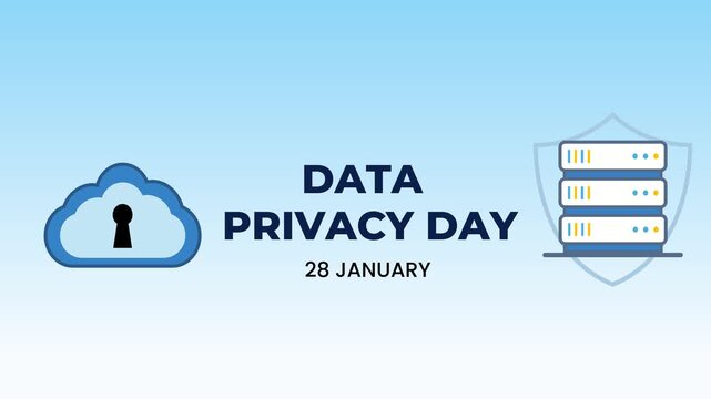 Data Privacy Day Concept: Digital Security, Cloud Data Protection, and Server Privacy Awareness