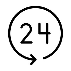 24 hours line icon