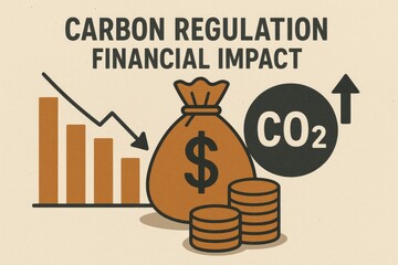 Carbon regulation financial impact for businesses and economy, carbon tax, emissions, economic.