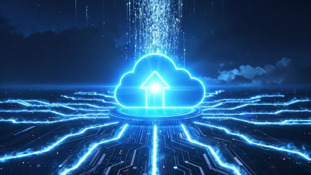 Cloud Computing Technology - Digital Transformation and Data Uploading.