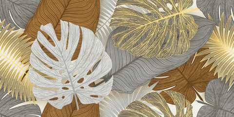 autumn leaves on the ground floral 3d wallpaper mural. © MAA BAHUCHAR