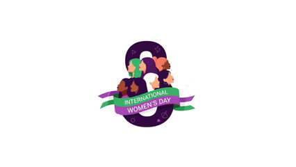 international womens day logo with diverse female silhouettes