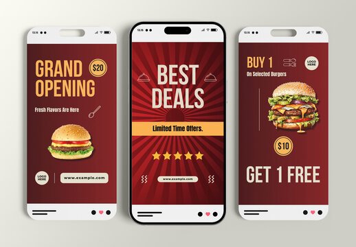 Burger Restaurant Story Promotion Set