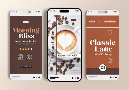 Coffee Social Media Story Promotion Set