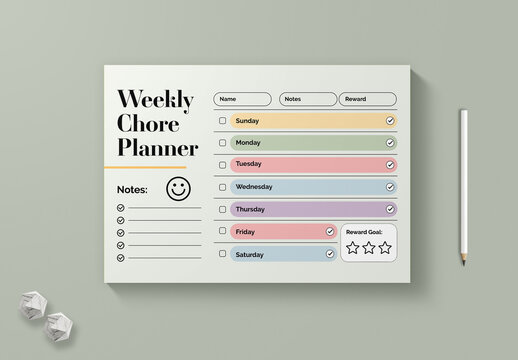 Weekly Chore Planner Template