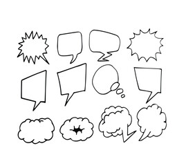 Bubbles chat and speech line collection. Speech bubble  speech balloon  chat bubble  chat sign  arrows and design elements set