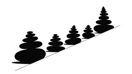 Stacking balanced stones on a slope representing growth and harmony