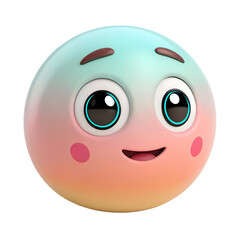 Fototapeta premium Colorful smiley face isolated on transparent background