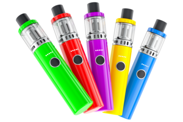 Colored Vape Pens, transparent background