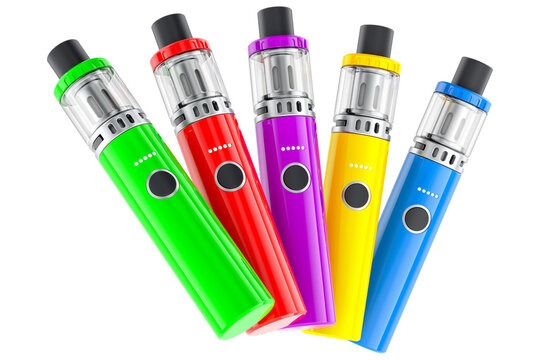 Colored Vape Pens, transparent background