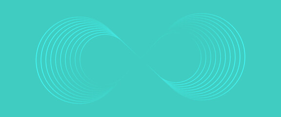 Abstract background with blue glowing lines in infinity pattern. Abstract futuristic technology concept. Vector illustration