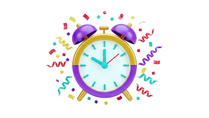 3D Alarm Clock with Confetti