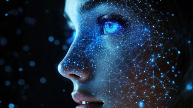 glowing blue jellyfish drifting in dark underwater space with scattered bioluminescent particles, serene and mysterious mood - Powered by Adobe