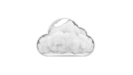 3D Cloud Icon with Marble Texture