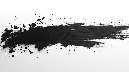Abstract black paint stroke on white background (1)