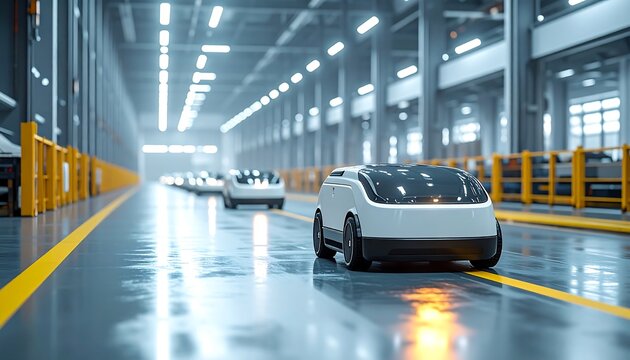 Smart Logistics Center With Autonomous Robots and (AGV) Systems
