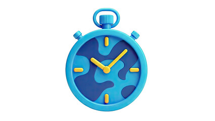 Blue Stopwatch with Abstract Pattern