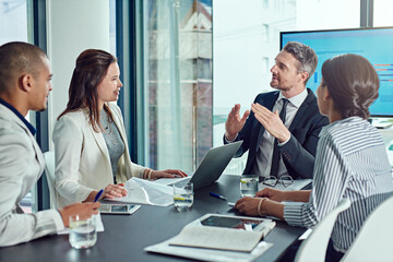 Advice, planning and meeting with business people in office for property developer, funding pitch and budget graph. Real estate proposal, collaboration and review with employees in agency for report