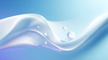 Abstract Flowing Water Wave Background with Bubbles
