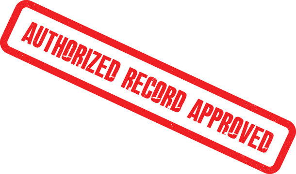An official stamp displays the words Authorized Record Approved in a red rectangular border