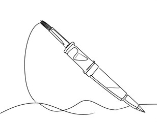 One continuous line drawing of a soldering iron with a wavy line below