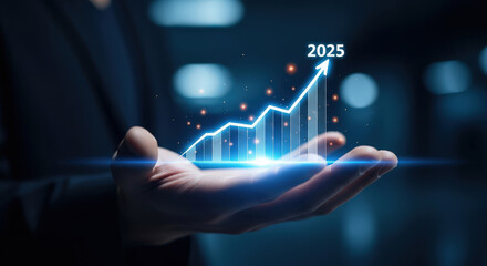 Future Growth Projection Concept Business Investment Financial Strategy Growing Investment Analysis Graph Chart Economic Economy Stock Market Planning and Forecast