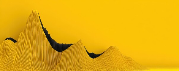 Abstract Golden Mountain Peaks with Digital Texture and Smooth Gradient Background