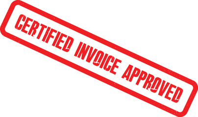 A red stamp reading Certified Invoice Approved on a white background