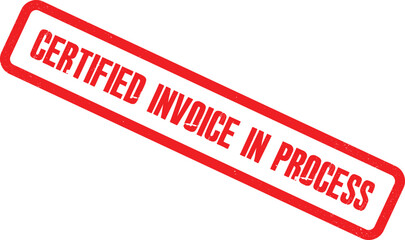 A red stamp on a white background indicates a certified invoice is currently being processed.