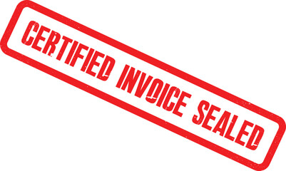 A red stamp reading certified invoice sealed on a white background