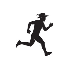running man wearing hat icon