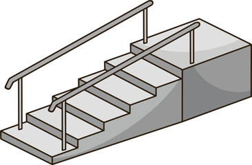 The minimal staircase has a handrail.