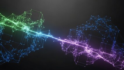 Digital Network Connections with Colorful Light Trails