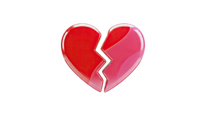 3D Red Broken Heart Symbol