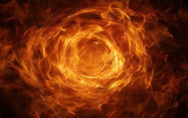 Fiery Energy Vortex Swirl Abstract Background With Glowing Particles And Dark Nebula