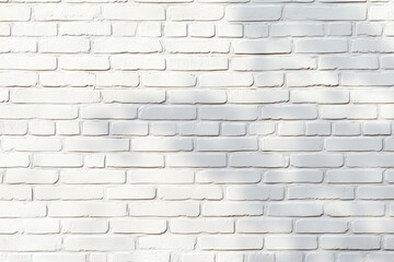 Obraz premium white painted brick wall with soft dappled leaf shadows, minimal calm sunlit texture