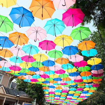 Colorful umbrellas at Dollywood