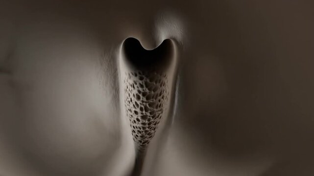 Microscopic View of Human Lacrimal Bone Structure and Nasal Cavity Detail
