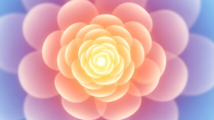 Abstract floral design with pastel colors and radial symmetry