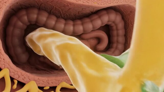 Animated 3D visualization of the pancreatic duct system and digestive tract