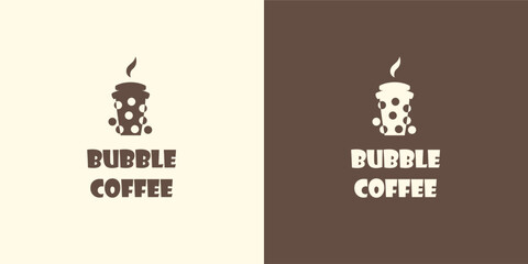 Obraz premium bubble coffee shop vector logo 
