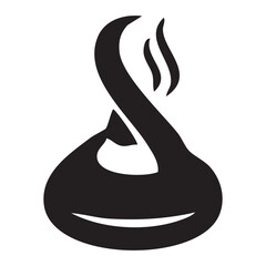 Black Silhouette of a Flame or Swirl icon symbol